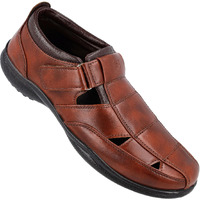 WALKAROO WF6255 Mens Roman Sandals for formalwear and regular use - Brown