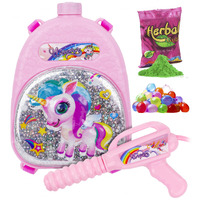 Zest 4 Toyz Holi Pichkari Water Gun for Kids Unicorn Backpack Tank Holi Water Gun with 1 Pkt Holi Color and 100 Balloons for Holi Celebration - Boys and Girls (Platinum Tank)