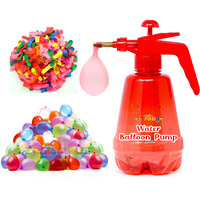 Zest 4 Toyz Holi Water Balloon Pump Kit with 200 Colorful Water Balloons Easy to Use Water Pumping Station Perfect for Holi and Summer Outdoor Fun for Kids (Assorted)
