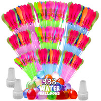 Zest 4 Toyz Holi Magic Water Balloons Pack for Kids Vibrant Colors Quick Fill Easy Tie with 3 Universal Tap Adapter Water Balloon Fight Holi Celebrations for Boys and Girls (Pack of 333)