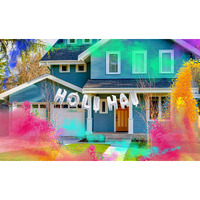 Almoda Creations Holi Decorations Kit, Holi Colours, Holi Balloons, Herbal Gulal For Holi, Rang Barse, Holi Items, Holi Pichkari (Holi Hai Banner (Silver))