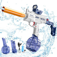 VikriDA Electric Water Gun, Powerful Water Guns Up to 35 FT Long Range, 500CC+60CC Capacity Super Water Blaster Summer Toys for Pool - Blue
