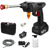 Dayanidhi 48V 12000mAh Cordless High Pressure Washer | Rechargeable Car Washing Machine with Foam Bottle | Powerful Multifunctional Water Gun for Bike & Car Cleaning (5M Pipe & Nozzles)