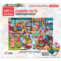 Chalk and Chuckles 100 Piece Jigsaw Puzzle for Kids Ages 5-9 Years, Gifts for Boys & Girls Age 6, 7, 8, 9 Years, Educational Toy, Social and Emotional Skills (Goodygum Cat)
