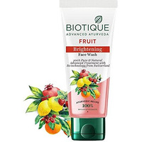 Biotique Fruit Brightening Face Wash| Ayurvedic and Organically Pure| Advanced Swiss Technology |100% Botanical Extracts| Suitable for All Skin Types | 100mL