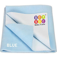 BeyBee Waterproof Quick Dry Sheet for Baby| Bed Pad Anti-Piling Fleece Extra Absorbent Washable Matress Protector| Baby Bed Protector Sheet for Toddler Children, X-Large Size, 200 x 140cm, Blue