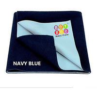 BeyBee Waterproof Quick Dry Sheet for Baby| Bed Pad Anti-Piling Fleece Extra Absorbent Washable Matress Protector| Baby Bed Protector Sheet for Toddler Children, Medium Size, 100x70cm, Dark Blue