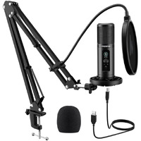 MAONO Au-Pm422 Podcast USB Microphone With Zero Latency Monitoring,192Khz/24Bit Professional Cardioid Condenser Mic With Touch Mute Button And Mic Gain Knob For Recording,Podcasting,Gaming,Youtube