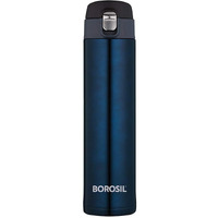 Borosil Hydra Nova 500 ml Stainless Steel Water Bottle | Double Wall Vacuum Insulated Flask | 16 Hours Hot and 18 Hours Cold | Bottle for Office, Gym, School, College | 1 Year Warranty, Blue