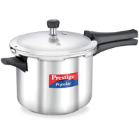 Prestige Popular 5L stainless steel pressure cooker(outer lid)|Ideal for 5-7 person|Gas & induction compatible|Controlled Gasket-Release System|5 years warranty