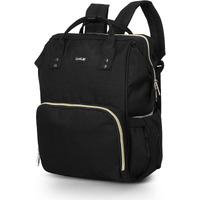 LuvLap Lily Travel Multifunctional Waterproof Diaper Bag-Backpack Cum Tote bag (Black)