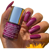 DeBelle Gel Glossy Finish Nail Polish Luxe Lotus (Dark Purple), 8 Ml - Enriched With Natural Seaweed Extract, Cruelty Free, Toxic Free