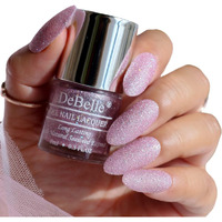DeBelle Gel Nail Polish Ophelia (Lavender with Holo Glitter Sugar Finish Nail Paint)|Non UV - Gel Finish |Chip Resistant | Seaweed Enriched Formula| Long Lasting|Cruelty and Toxic Free| 8ml