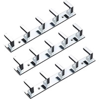 iSTAR 5 Pin Bathroom Cloth Hooks Hanger Door Wall Bedroom Bathroom Robe Hooks Rail for Hanging Keys,Clothes,Towel Steel Hook (Pack of 3, Silver)