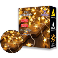 fizzytech Plastic Star Fairy String Lights Of Home Decoration Diwali Light For Party Birthday Diwali Christmas Navratri Valentine Gift And Lights Of Home Decoration (12 Meter 60 Led, Warm White)