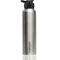 CASPIAN /// Hike Stainless Steel Sipper Water Bottle (Silver, 1 Litre, Set of 1)| Leak Proof Thunder for Fridge Home Office Travel School Kids Boys Girls Adults Sports Gym Yoga