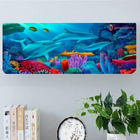 DARSHANAM WORLD Polyester Beatiful Designer Ac Cover For 1.5 Ton/ Printed Air Conditioning Dust Cover Folding Design Cover For Indoor And All Type Ac Split Cover(97 X 31 X 21.5Cm)