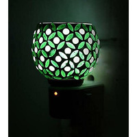 Revwd Kapoor Dani Electrical Camphor Diffuser Glass with On/Off Switch to Toggle Between Burner and Lamp (Green Kapoordani)