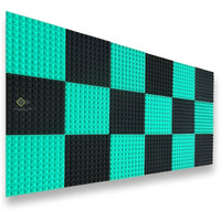YGM Acoustic Foams Pyramid Soundproofing Studio (Set of 18) Acoustic Foam 1 x1  - 1 Inches (Green & Black)