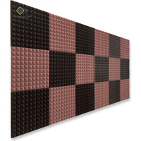 YGM Acoustic Foams Pyramid Soundproofing Studio (Set of 18) Acoustic Foam 1 x1  - 1 Inches (Coffee & Black)