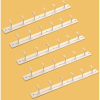 iSTAR Iron 6 Pin Cloth Hanger Wall Mounted Door Mounted Bathroom Cloth Hanger,Coth Wall Hook,Door Hooks Rail For Hanging Keys,Clothes,Towel Hanger,Ivory