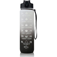 XXSSIER Motivational Time Marker Water Bottle 1 litre Leakproof Durable Non-Toxic Drinking Water Bottle for Office Gym Fitness Sports Sipper Water Bottle (Black & White), Plastic