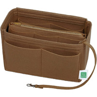 GREENSHEEP Purse Organizer Insert for Handbags, Premium Felt Organizer with Zipper Pocket (Large, camel)