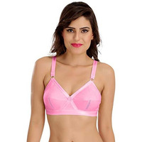 SONA Women s Perfecto Cotton Full Coverage Non-Padded Wirefree Everyday Bra - Anti Bacterial - Side Support Shaper (Pack of 1_Pink_86C)
