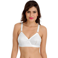 SONA Women s Perfecto Cotton Full Coverage Non-Padded Wirefree Everyday Bra - Anti Bacterial - Side Support Shaper (Pack of 1_White_102F)
