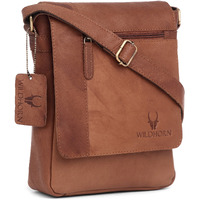 WILDHORN Leather Sling Messenger Bag for Men I Multipurpose Crossbody Bag I Travel Bag with Adjustable Strap I IDIMENSION: L- 8 inch H- 10.5 inch W- 2.75 inch