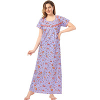 Soulemo Women s Cotton Paisley Maxi Nighty (499LXS, Indigo, XS)