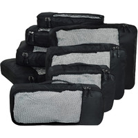 FATMUG Packing Cubes Travel Pouch Bag Organiser Set of 8 (2x Large-Medium-Small and Slim) - Orange (Polyester)