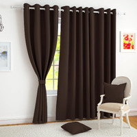 Story@Home Blackout Long Door Curtains 9 Feet Set of 2 | Plain Printed | 97% Room Darkening | Thermal Insulated Curtains | Curtain for Living Room | (116 x 275 cm, Dark Brown) | Perfect for Home Decor