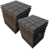 YGM Acoustic Foams Turbo Acoustic Panels, 12  X 12  X 2 , 50 Density Soundproofing Studio Noise, Echo Reduction and Absorption Panels, 3D Structure (Charcoal Black) (Set of 20)