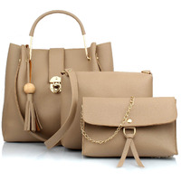 Mammon women s beige handbag combo (set of 3)