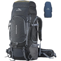 TRAWOC VALOR MAX 75 Ltr Travel Backpack Camping Hiking Trekking Bag Rucksack for Men & Women with Rain Cover/Shoe Compartment, Grey, 3 Year Warranty