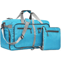 FATMUG Foldable Duffel Luggage Bag For Travel, Packing And Storage - Men And Women - (60 L, Sky Blue, Polyester, 28 Cm, Duffle Bags)