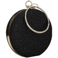TOOBA Women Handicraft Beautiful Round Box Clutch Bag Purse for Bridal, Casual, Wedding Bag for Women & Girls (Sparkling Black)