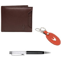 WildHorn Gift Hamper for Men I Leather Wallet, Keychain & Pen Combo Gift Set I Gift for Friend, Boyfriend,Husband,Father, Son etc