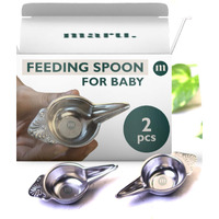 MARU Paladai for Baby Feeding Set of 2-20ml Each, New Born Baby Essentials - Multiple Uses as Milk Feeder, Medicine Dropper & Feeding Spoon - Perfect for Newborns and Babies Age 6 to 12 Months