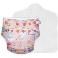 SuperBottoms UNO Freesize Cloth Diaper | Cloth diaper for babies 3M to 3Y | Washable & Reusable cloth diaper | Comes with cloth diaper inserts | 1 Organic cotton Soaker (Unicorn :))