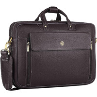 WildHorn Leather 15.5 Inch Laptop Messenger Bag for Men I Padded Laptop Compartment I Carry Handles with Adjustable Strap I Extra Zip Compartments I Dimension : L-15.5 Inch W-4 Inch H-11 Inch, Brown