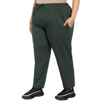 CUPID Women Regular Fit Cotton Plain Comfortable Track Pant, Lower, Sports Trouser, Joggers, Lounge Wear n Daily Use Gym Wear for Ladies_Medium_Green