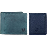 WildHorn Blue Leather Men s Wallet and Card Case (WH1173)