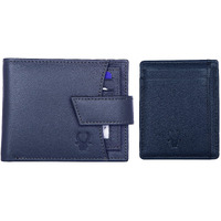 WildHorn Leather Wallet & Blue Safiano Card Case Combo Gift Hamper for Men