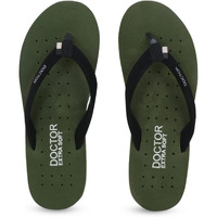 DOCTOR EXTRA SOFT House Slipper for Women s Care Dr Orthopaedic Super Comfort Fitting Flat Cushion Chappal Flip-Flop for Ladies and Girls D-19-OLIVE-9 UK