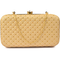 AILTINO Women Box Clutch Stylish and Latest (Sequence Gold)