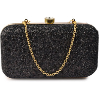 AILTINO Women Box Clutch Stylish and Latest (Metallic Black)