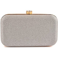 AILTINO Women Box Clutch Stylish and Latest (Sparkling Silver)