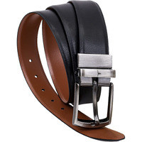 URBAN FOREST Andrew Black/Tan Formal Reversible Leather Belt for Men